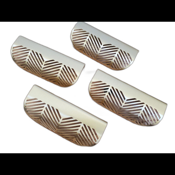 4x Leaf Shape Pulls Handles Furniture Cabinet Drawer Kitchen Door Knobs Handle - Picture 1 of 10